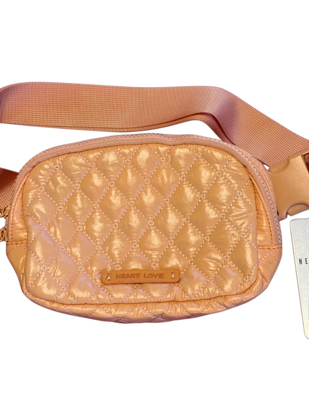 HeartLove by Charo Savvy Brand Warm Orange Quilted Belt Bag Crossbody HL2-005 - Picture 10 of 16
